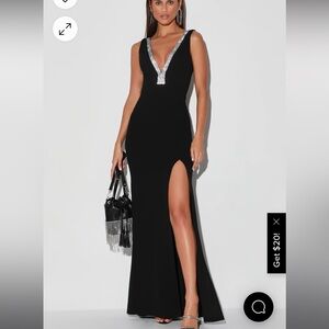 Lulus black floor length dress size small